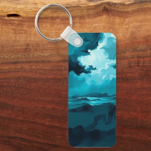 Moody Ocean Waves Under Stormy Sky – Abstract Seas Schlüsselanhänger (Vorderseite)
