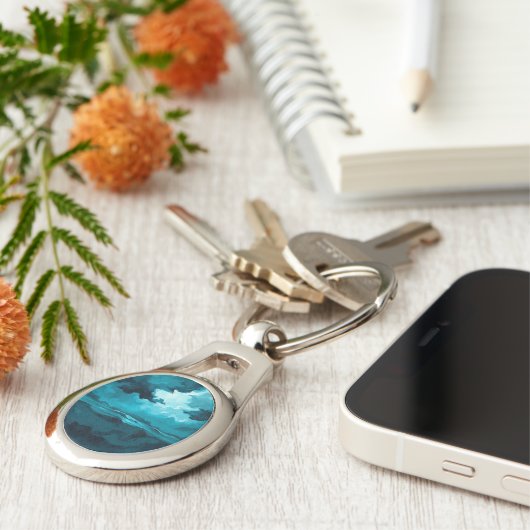 Moody Ocean Waves Under Stormy Sky – Abstract Seas Schlüsselanhänger (Seite)