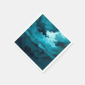 Moody Ocean Waves Under Stormy Sky – Abstract Seas Serviette (Ecke)