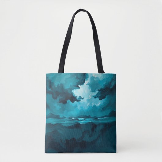 Moody Ocean Waves Under Stormy Sky – Abstract Seas Tasche (Vorderseite)