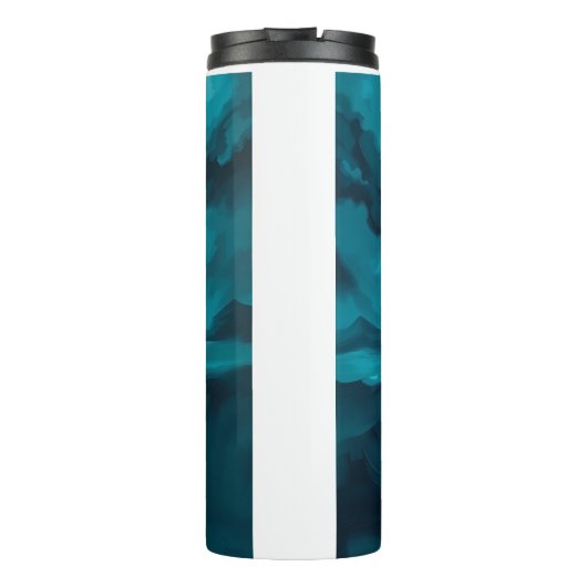 Moody Ocean Waves Under Stormy Sky – Abstract Seas Thermosbecher (Rückseite)