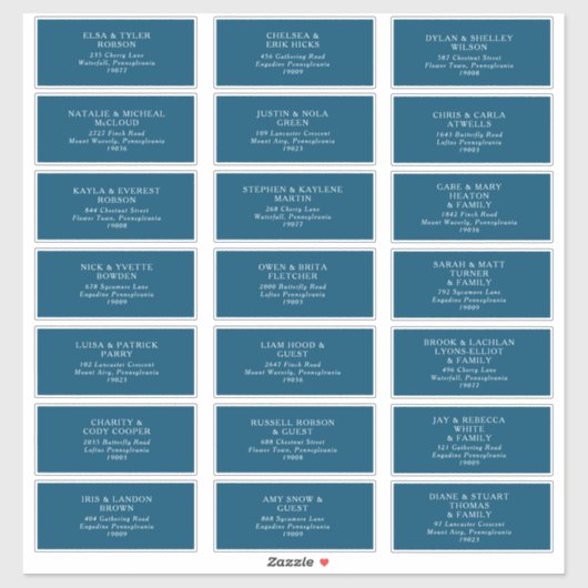 Moody Ocean Wedding Guest Address Aufkleber (Blatt)