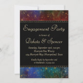 Moody Ombre | Dark Jewel Tone Engagement Party Einladung (Vorderseite)