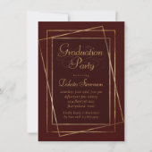 Moody Ombre | Deep Jewel Tone Red Graduation Party Einladung (Vorderseite)