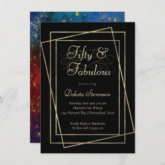 Moody Ombre | Jewel Tone Fabulous 50. Geburtstag Einladung
