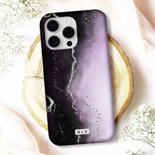 Moody Ombre Lila Gradient Trendy Mit Monogramm Case-Mate iPhone Hülle