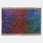 Moody Ombre | Psychedelische Grunge Gold Stardust Decke (Vorderseite)