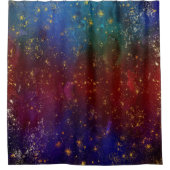 Moody Ombre | Psychedelische Grunge Gold Stardust Duschvorhang (Vorderseite)