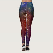 Moody Ombre | Psychedelische Grunge Gold Stardust Leggings (Rückseite)