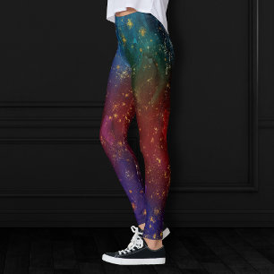 Moody Ombre Psychedelische Grunge Gold Stardust Leggings