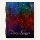 Moody Ombre | Psychedelische Grunge Gold Stardust Notizblock (Vorderseite)