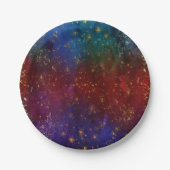 Moody Ombre | Psychedelische Grunge Gold Stardust Pappteller (Vorderseite)