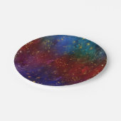 Moody Ombre | Psychedelische Grunge Gold Stardust Pappteller (Schrägansicht)