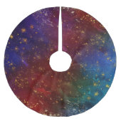 Moody Ombre | Psychedelische Grunge Gold Stardust Polyester Weihnachtsbaumdecke (Vorderseite)