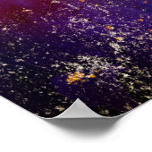 Moody Ombre | Psychedelische Grunge Gold Stardust Poster (Ecke)