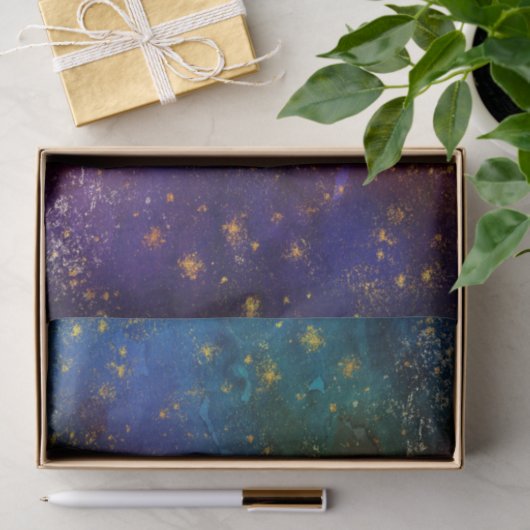 Moody Ombre | Psychedelische Grunge Gold Stardust Seidenpapier (Geschenk)