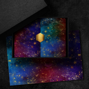 Moody Ombre   Psychedelische Grunge Gold Stardust Seidenpapier