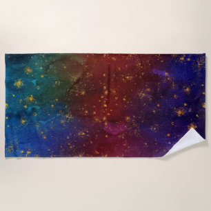 Moody Ombre   Psychedelische Grunge Gold Stardust Strandtuch