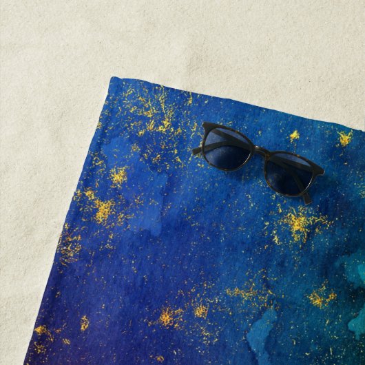 Moody Ombre | Psychedelische Grunge Gold Stardust Strandtuch (Beispiel)