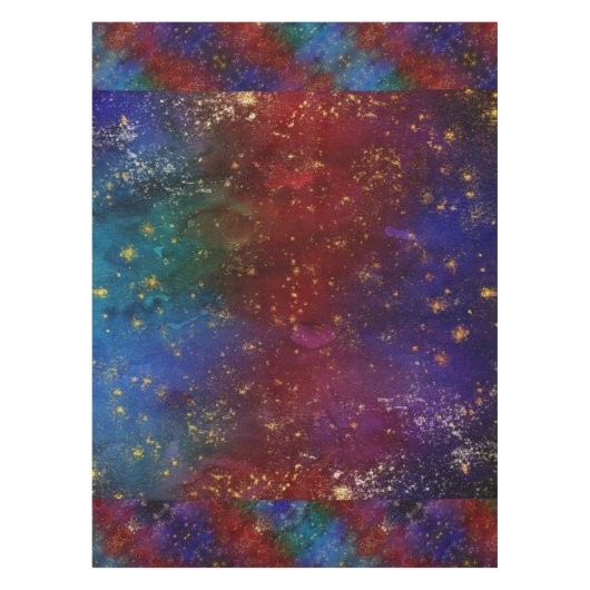 Moody Ombre | Psychedelische Grunge Gold Stardust Tischdecke (Vorderseite)