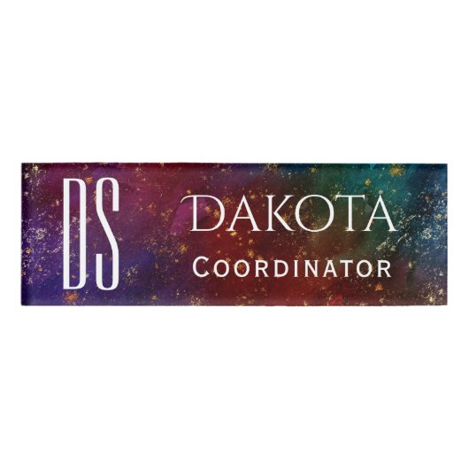 Moody Ombre | Psychedelische Grunge Stardust Monog Namenschild (Vorderseite)