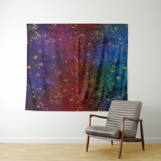 Moody Ombre | Psychedelischer Grunge Stardust Hint Wandteppich (Beispiel (Horizontal))