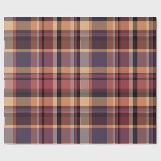 Moody Oversized Autumn Sunset Plaid Geschenkpapier (Flach)