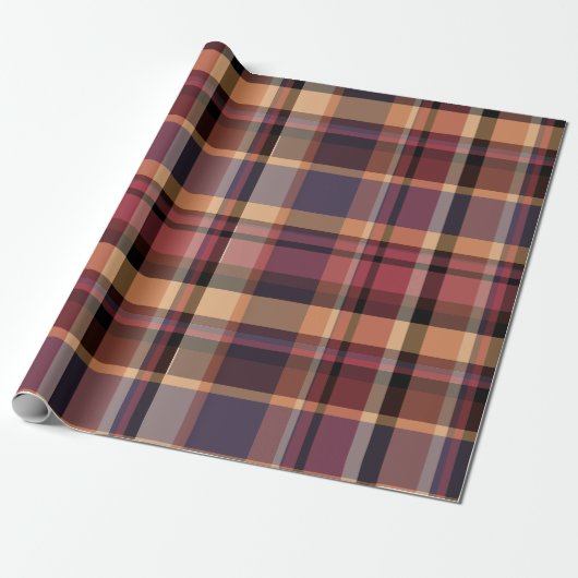 Moody Oversized Autumn Sunset Plaid Geschenkpapier (Ungerollt)