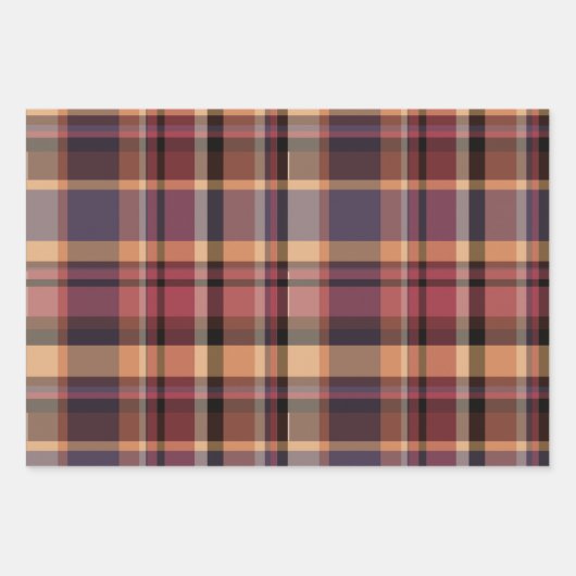Moody Oversized Autumn Sunset Plaid Geschenkpapier Set (Vorderseite)