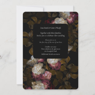 Moody Painted Florals Romantische Hochzeit Einladung