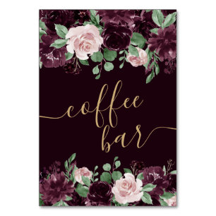 Moody Passion Dramatischer Lila Wein Coffee Bar Tischnummer