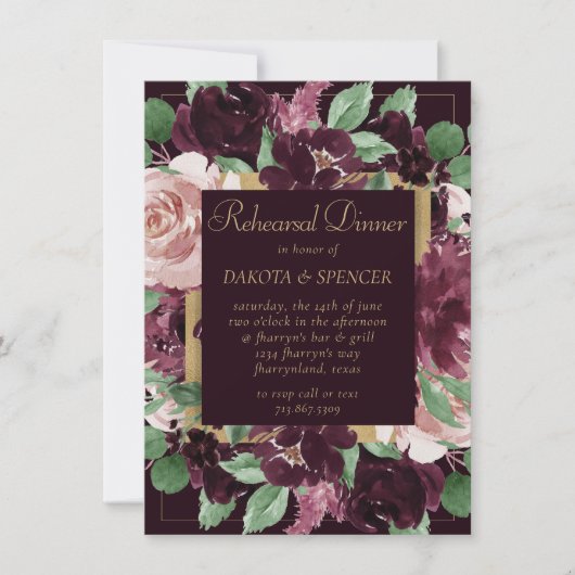 Moody Passion | Dramatisches Abendessen mit Lila P Einladung (Vorderseite)