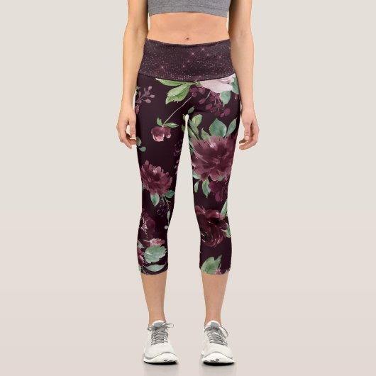 Moody Passion | Dramatisches Muster für Lila Rose Capri Leggings (Vorderseite)