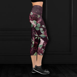 Moody Passion   Dramatisches Muster für Lila Rose Capri Leggings