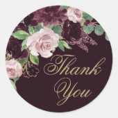 Moody Passion | Lila Wein Vielen Dank Runder Aufkleber (Vorderseite)