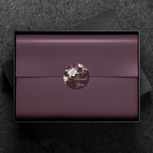 Moody Passion | Lila Wein Vielen Dank Runder Aufkleber