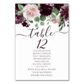 Moody Passions | Dramatisch Lila Weinnamen Tischnummer (Rückseite)