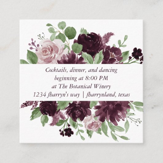 Moody Passions | Dramatischer Lila Empfang Begleitkarte (Vorderseite)