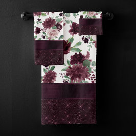 Moody Passions | Dramatischer Lila Rose Badhandtuch Set