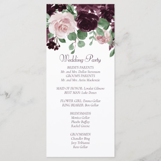 Moody Passions | Dramatischer Lila Wein Rose Garla Programm (Rückseite)