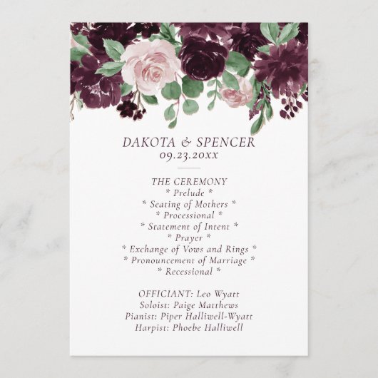 Moody Passions | Dramatischer Lila Wein Rose Garla Programm (Vorderseite)