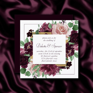 Moody Passions   Dramatischer Lila Wein Rose Kranz Einladung