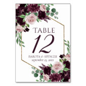 Moody Passions | Dramatischer Lila Weinrahmen Tischnummer (Vorderseite)