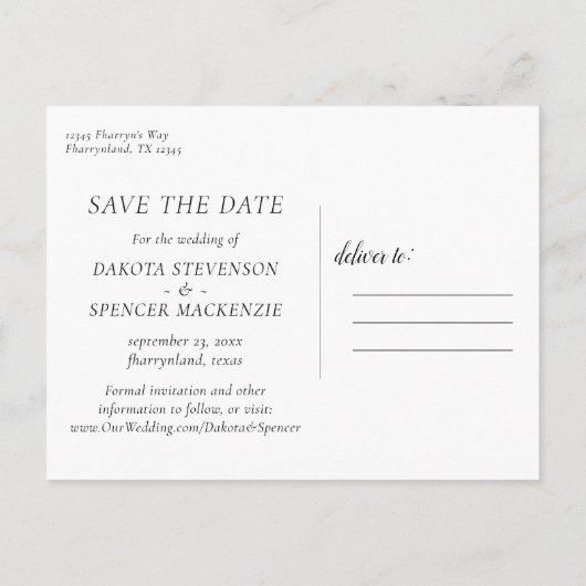 Moody Passions | Dramatischer Wein Save the Date Ankündigungspostkarte (Rückseite)