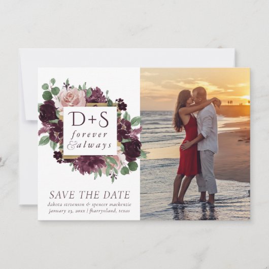 Moody Passions | Dramatisches Foto für Lila Rose Save The Date (Vorderseite)