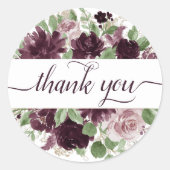 Moody Passions | Lila Wein Vielen Dank Runder Aufkleber (Vorderseite)