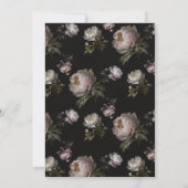 Moody Peony Dark Floral Baby Sprinkle Einladung (Rückseite)