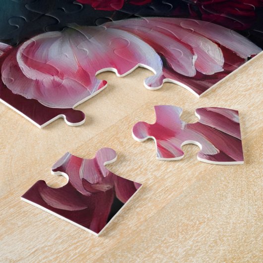 Moody Peony Painterly Floral Puzzle (Seite)