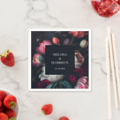 Moody Peony Painterly Floral Wedding Serviette (Beispiel)