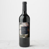 Moody Peony Painterly Floral Wedding Wine Label Weinetikett (Vorderseite)